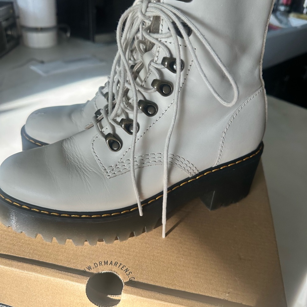 Dr. Martens Women's White Leather Boots